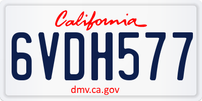 CA license plate 6VDH577
