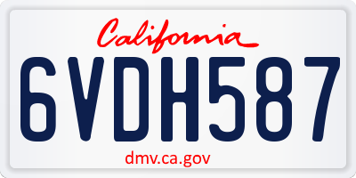 CA license plate 6VDH587
