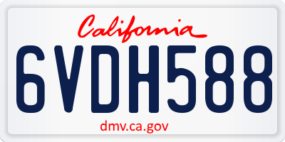 CA license plate 6VDH588