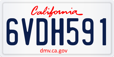 CA license plate 6VDH591