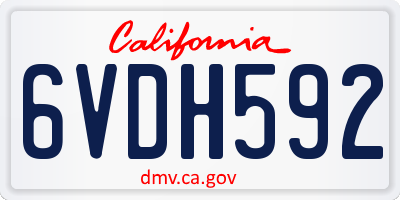 CA license plate 6VDH592