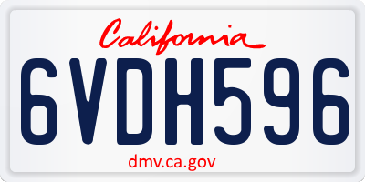 CA license plate 6VDH596