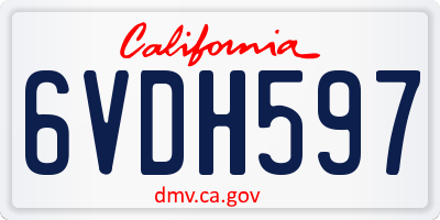 CA license plate 6VDH597