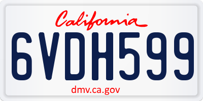 CA license plate 6VDH599