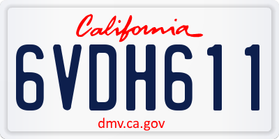 CA license plate 6VDH611