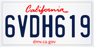 CA license plate 6VDH619
