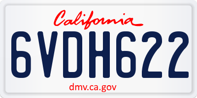 CA license plate 6VDH622