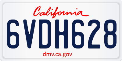 CA license plate 6VDH628