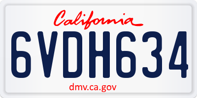 CA license plate 6VDH634