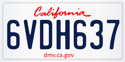 CA license plate 6VDH637