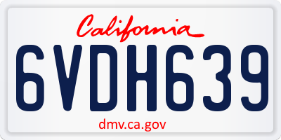 CA license plate 6VDH639