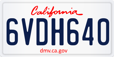 CA license plate 6VDH640