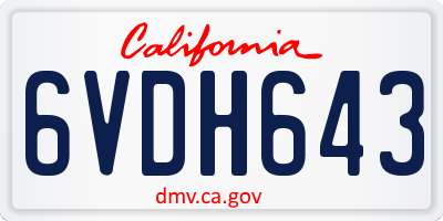 CA license plate 6VDH643