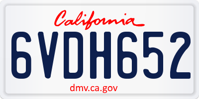 CA license plate 6VDH652
