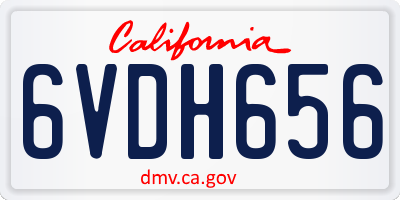 CA license plate 6VDH656