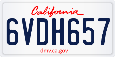 CA license plate 6VDH657