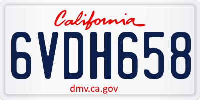 CA license plate 6VDH658
