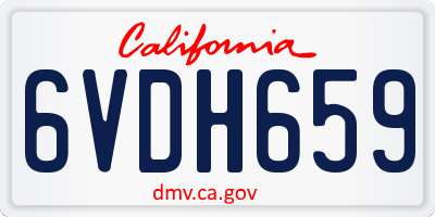 CA license plate 6VDH659