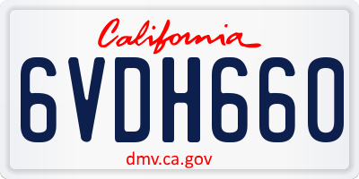CA license plate 6VDH660