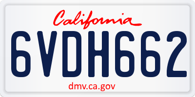 CA license plate 6VDH662