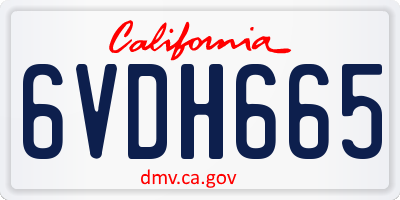 CA license plate 6VDH665
