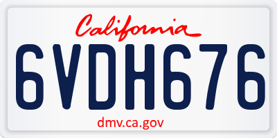 CA license plate 6VDH676
