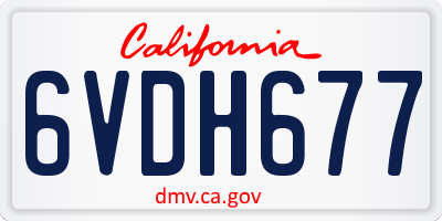 CA license plate 6VDH677