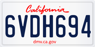 CA license plate 6VDH694