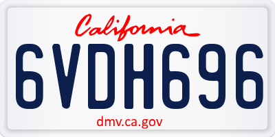 CA license plate 6VDH696