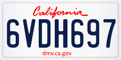 CA license plate 6VDH697