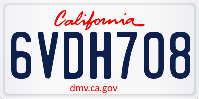 CA license plate 6VDH708