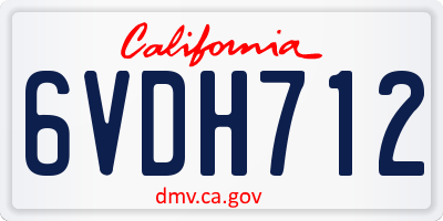 CA license plate 6VDH712