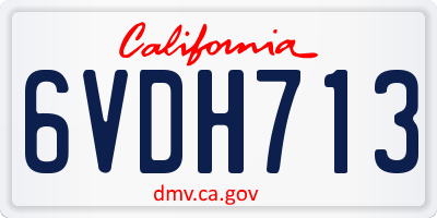 CA license plate 6VDH713