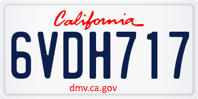 CA license plate 6VDH717