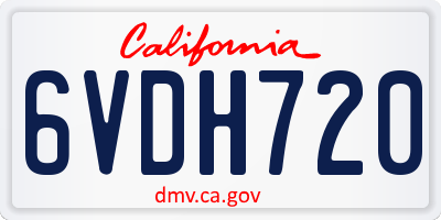 CA license plate 6VDH720