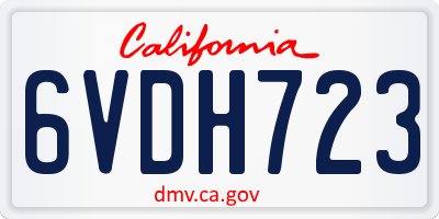 CA license plate 6VDH723