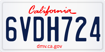 CA license plate 6VDH724