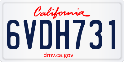 CA license plate 6VDH731