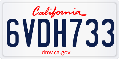 CA license plate 6VDH733