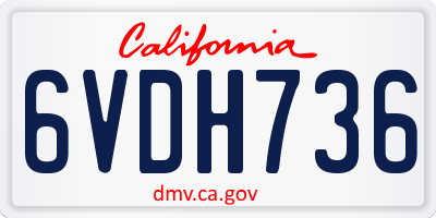 CA license plate 6VDH736