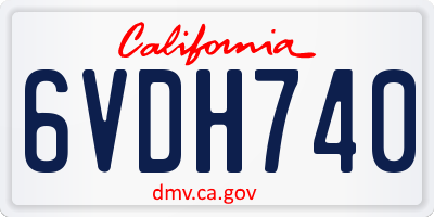 CA license plate 6VDH740