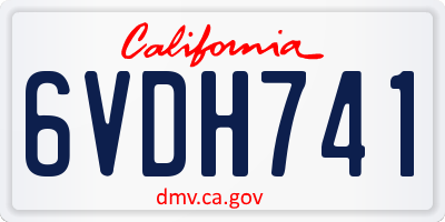 CA license plate 6VDH741