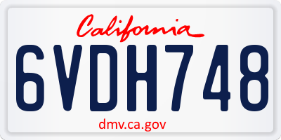 CA license plate 6VDH748