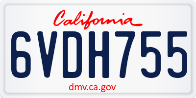 CA license plate 6VDH755
