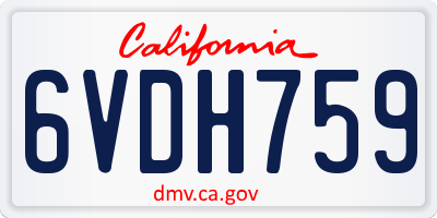 CA license plate 6VDH759