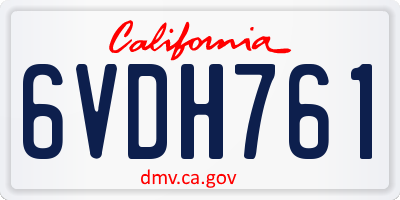 CA license plate 6VDH761