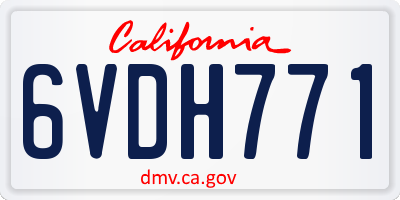 CA license plate 6VDH771