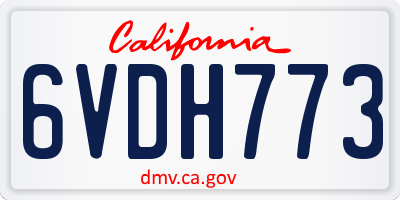 CA license plate 6VDH773