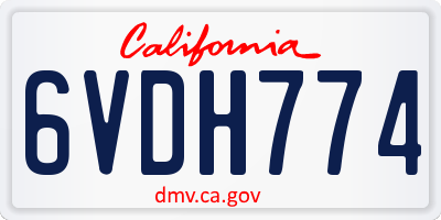 CA license plate 6VDH774