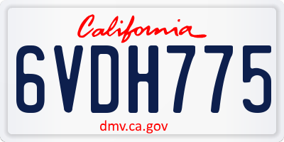 CA license plate 6VDH775